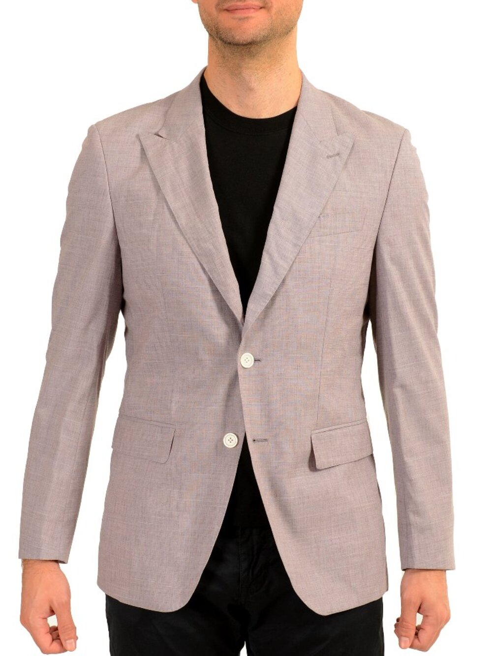 Hugo Boss Men's "H-Houston-Peak-262" Purple Wool Linen Blazer US 38R IT 48R